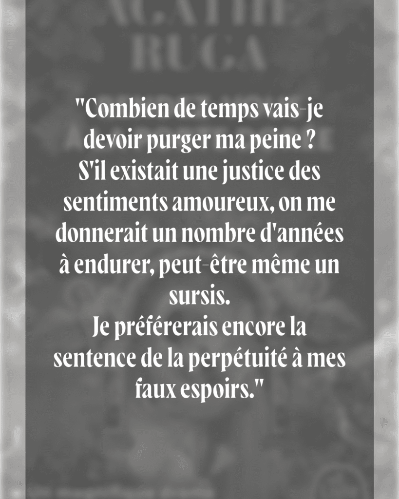 Citation issue du roman contemporain d'Agathe Ruga, "Rendez-vous à la Porte Dorée", 2024