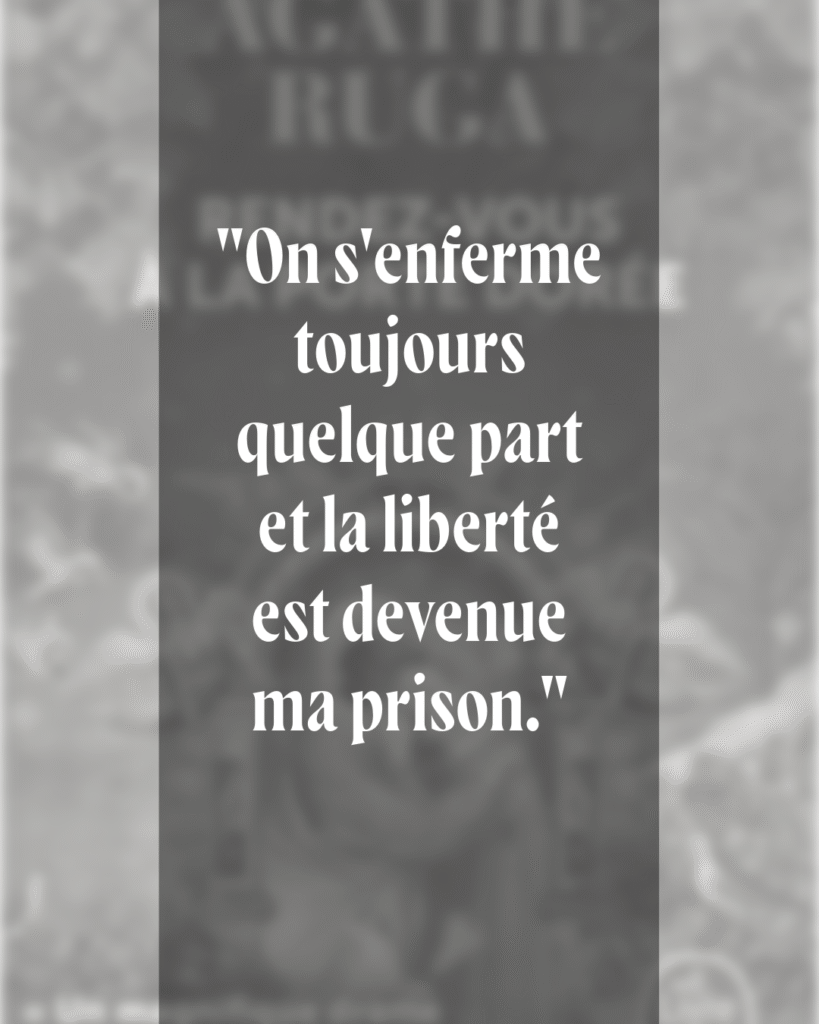 Citation issue du roman contemporain d'Agathe Ruga, "Rendez-vous à la Porte Dorée", 2024
