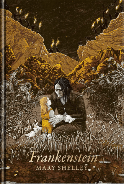 Image de couverture du roman de Mary Shelley "Frankenstein". Édition 2025 de chez Monsieur Toussaint Louverture